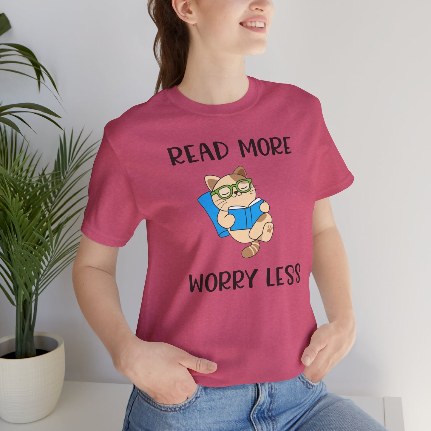 Book Lover T-shirt - Read More Worry Less Unisex Tee
