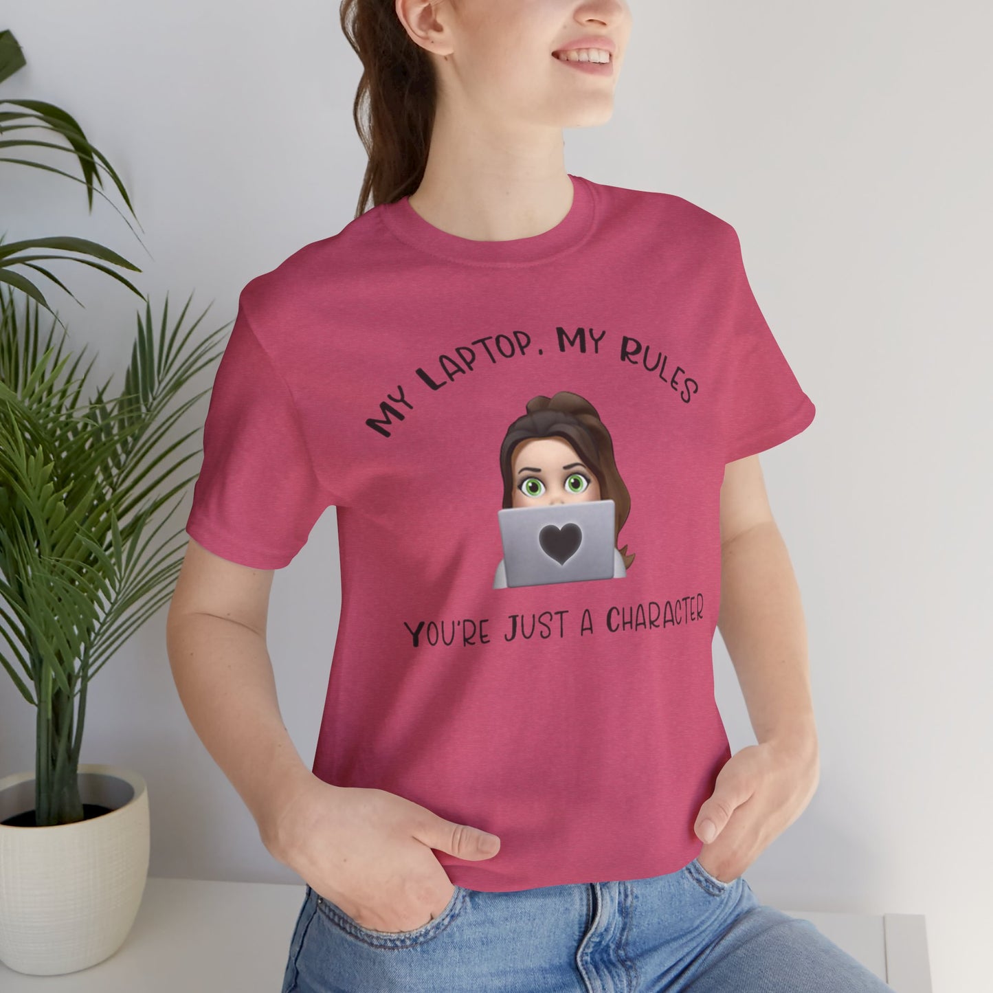 MY LAPTOP, MY RULES - Unisex Jersey Short Sleeve Tee - Witty Writer's Control Book Lover T-Shirt
