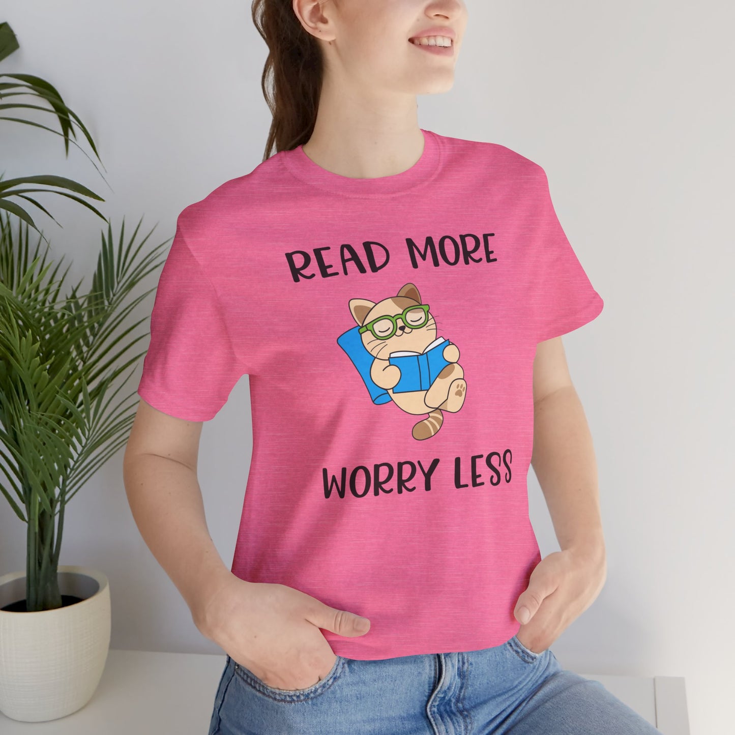 Book Lover T-shirt - Read More Worry Less Unisex Tee