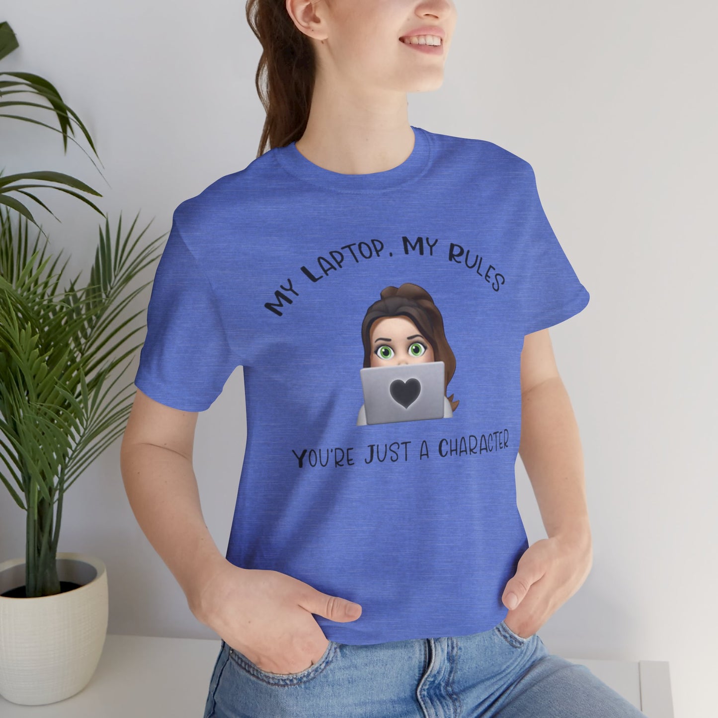 MY LAPTOP, MY RULES - Unisex Jersey Short Sleeve Tee - Witty Writer's Control Book Lover T-Shirt