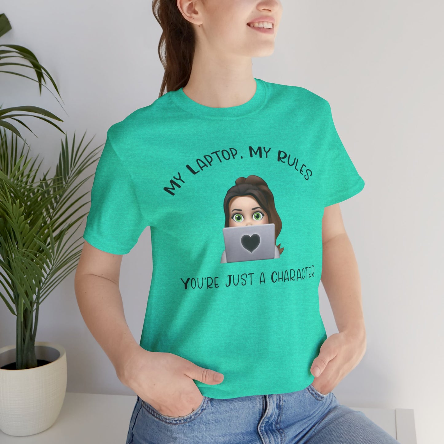 MY LAPTOP, MY RULES - Unisex Jersey Short Sleeve Tee - Witty Writer's Control Book Lover T-Shirt