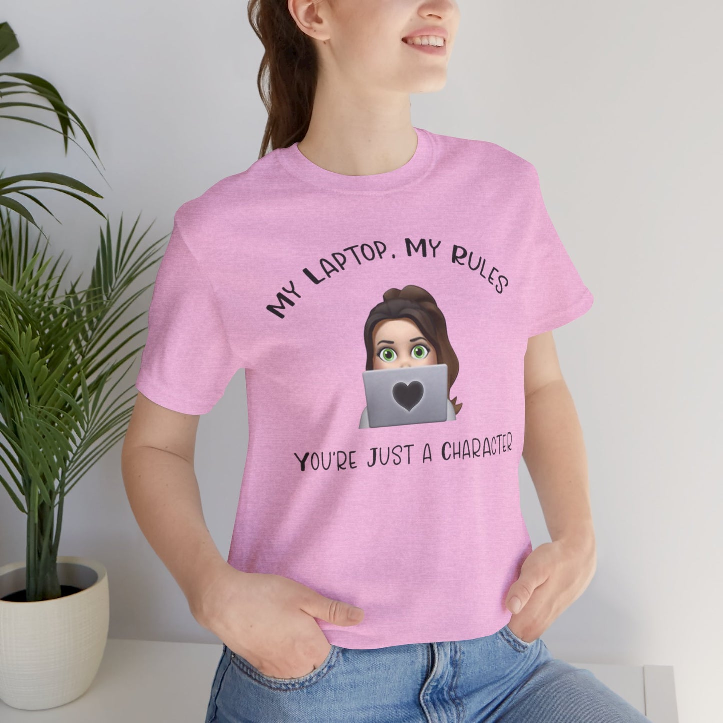MY LAPTOP, MY RULES - Unisex Jersey Short Sleeve Tee - Witty Writer's Control Book Lover T-Shirt