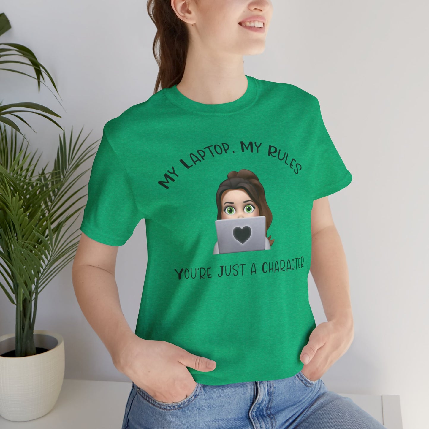 MY LAPTOP, MY RULES - Unisex Jersey Short Sleeve Tee - Witty Writer's Control Book Lover T-Shirt