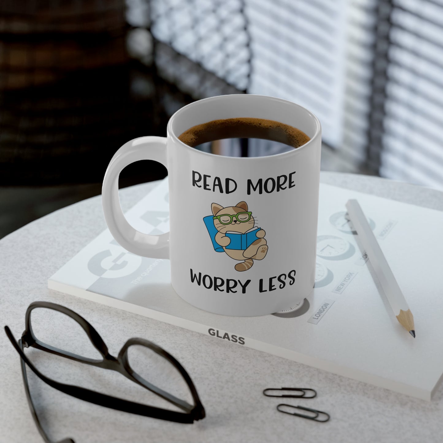 Mug | Read More Worry Less | Unique - 20oz Jumbo Mug